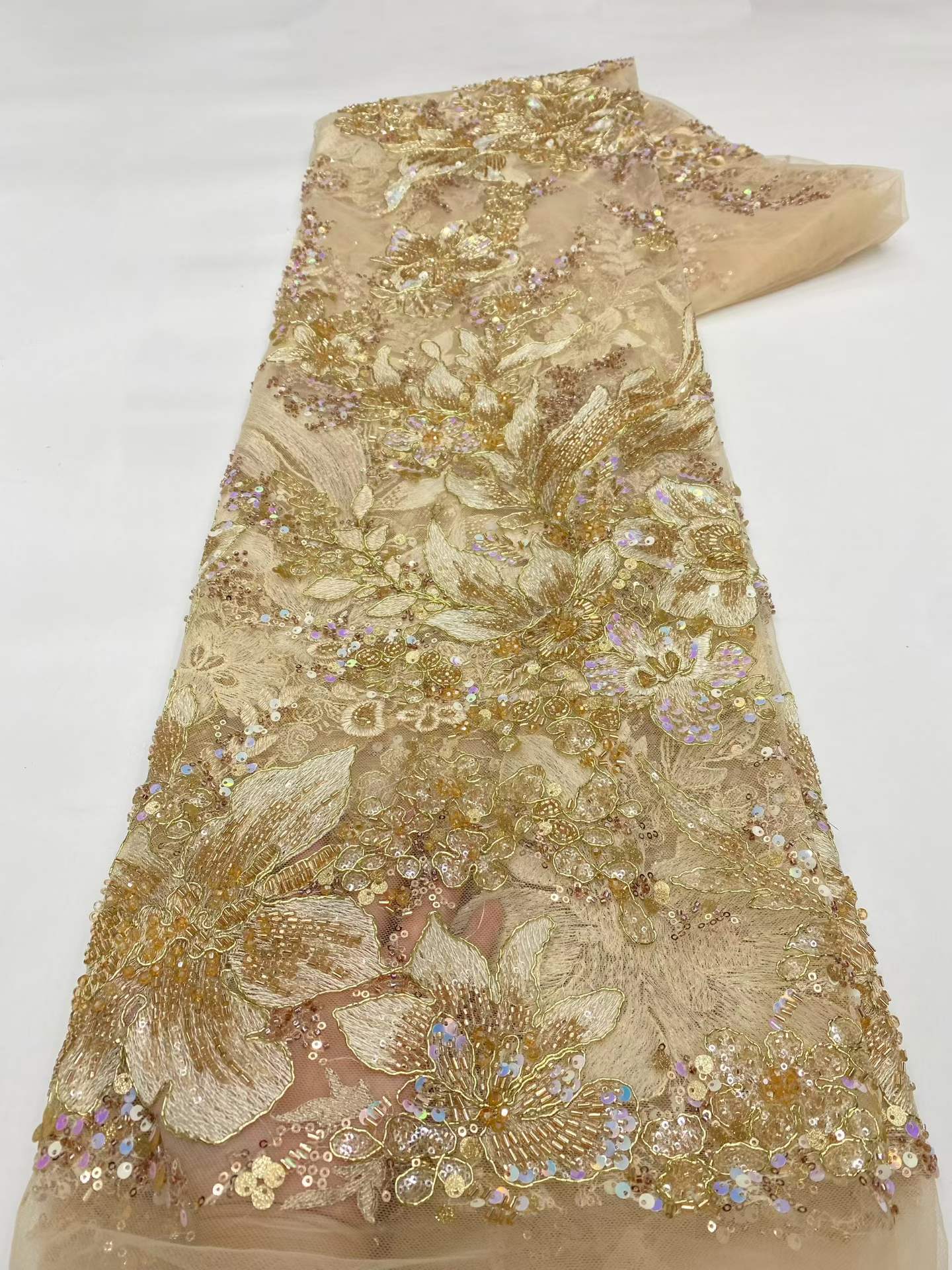Crystal Mesh Fabric - خرز متعدد الألوان، خرز كريستالي، تطريز