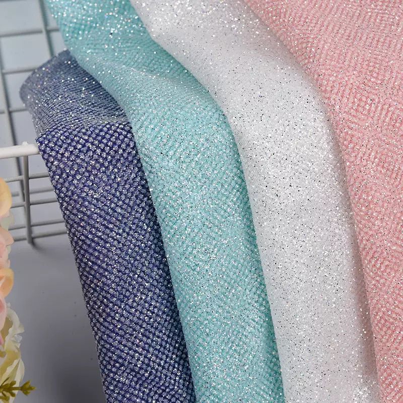 Crystal Mesh Fabric - قماش شبكي لامع بالترتر للخياطة اليدوية