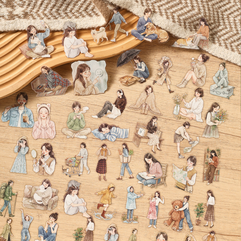 Embellishments For Scrapbooking - عبوة واحدة/20 قطعة من ملصقات الفتيات
