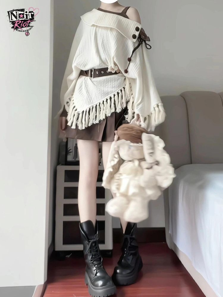 Tassel Fringe Trim - طقم نسائي ياباني عتيق من موري