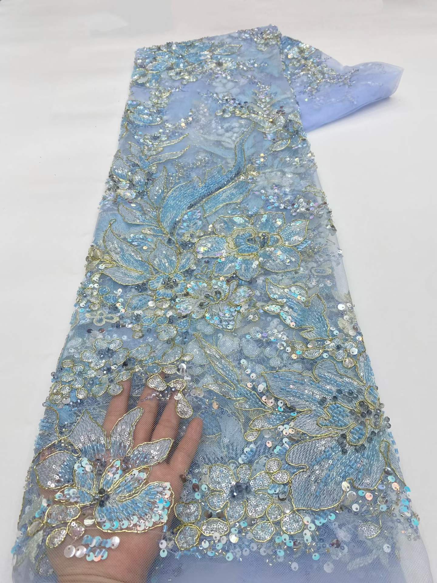 خرز متعدد الألوان، خرز كريستال - مراجعة Crystal Mesh Fabric وسعره