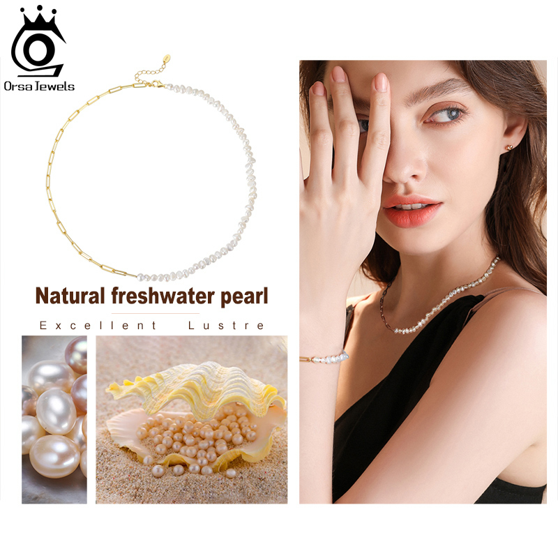 ORSA JEWELS قلادة نصفية من الل - مراجعة Pearl Trim Chain وسعره