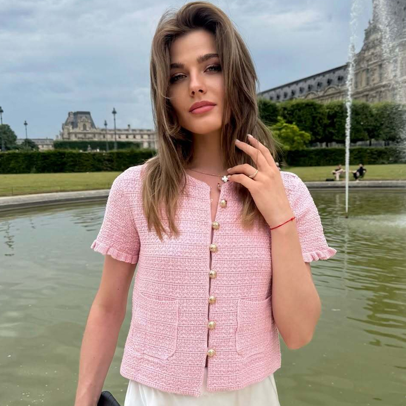 HXAO المحاصيل سترة متماسكة للن - مراجعة Embellish Knit وسعره