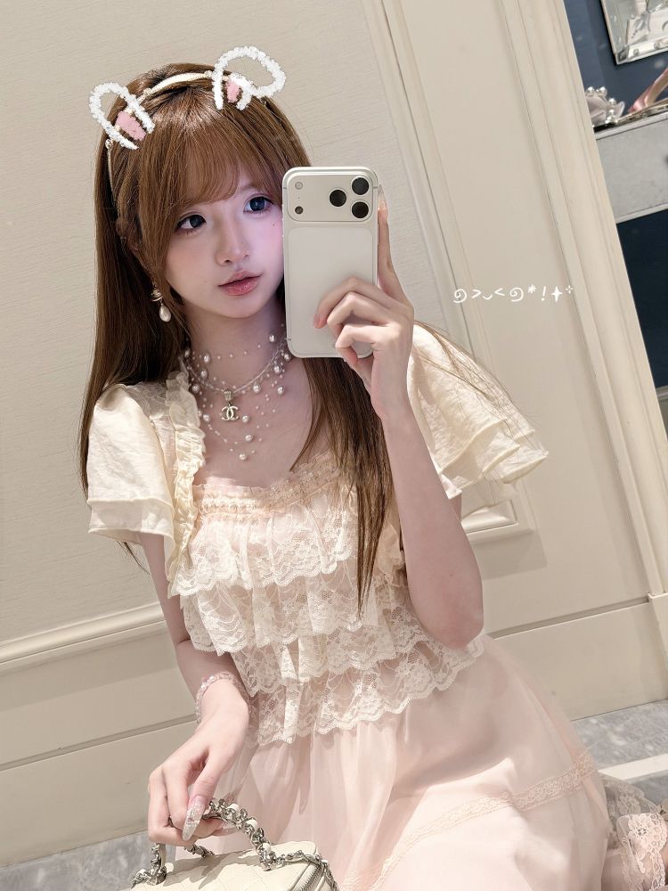 طقم فستان لوليتا ياباني عتيق ل - مراجعة Elastic Lace Trim وسعره