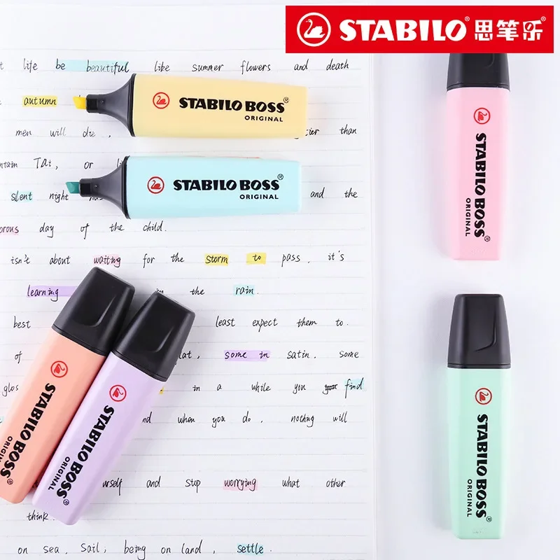6 ألوان من أقلام التحديد STABI - مراجعة Stabilo Marker Boss وسعره