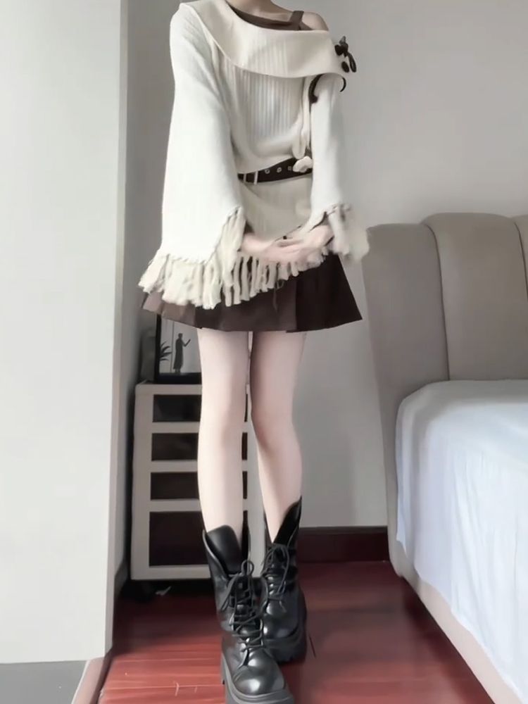 طقم نسائي ياباني عتيق من موري  - مراجعة Tassel Fringe Trim وسعره