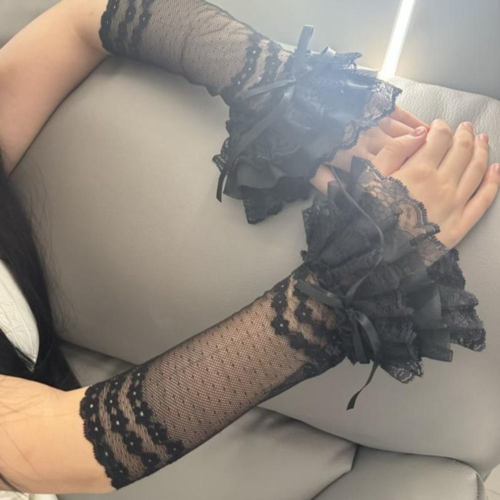 قفازات بدون أصابع من الدانتيل  - مراجعة Elastic Lace Trim وسعره